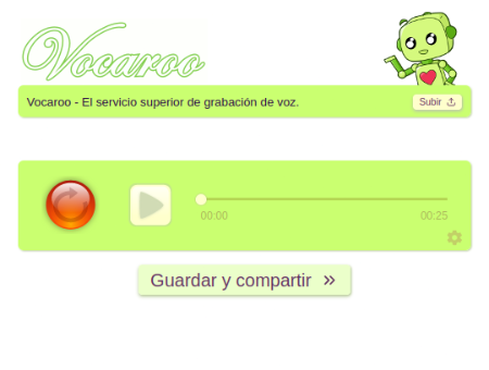 Captura de pantalla de Vocaroo