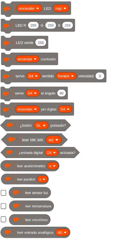 Bloques de programación de echidna Bloques de programación de echidna