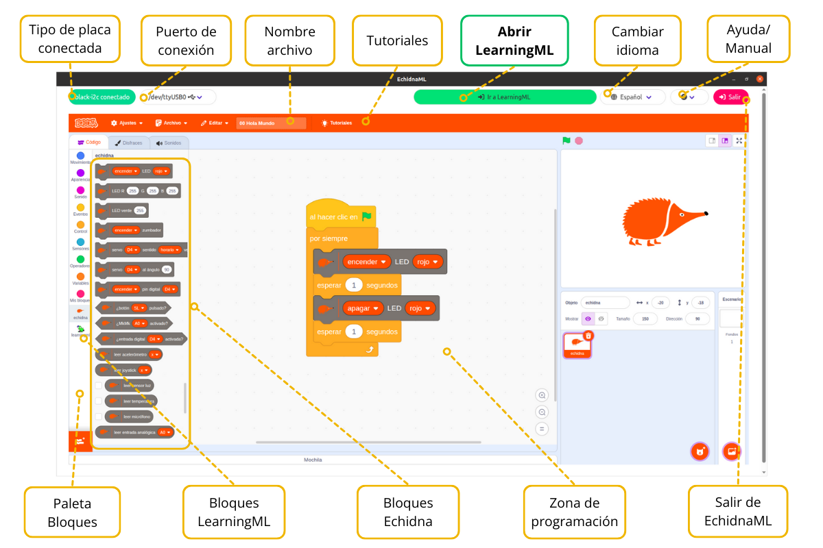 EchdinaBlocks esquema pantalla